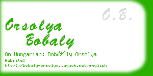 orsolya bobaly business card